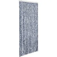 vidaXL Insektenschutz-Vorhang Blau und Weiß 90x200 cm - Fliegengitter aus weicher Chenille, schützt vor Insekten und sorgt für Privatsphäre. Abnehmbar, leicht zu reinigen und wasserdicht – ideal für ein ungestörtes Zuhause.