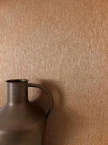 Newroom Tapete Braun Vliestapete Einfarbig - Unitapete Uni Ocker Orange Stoff-Optik Textil-Optik Modern Leinen-Optik Struktur inkl. Tapezier-Ratgeber