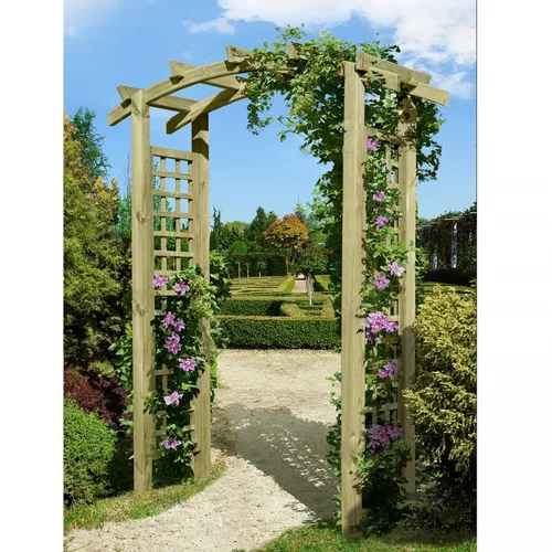 Gartenpirat Pergola Rosenbogen aus Holz - Rankhilfe für Ihren Garten - Hochwertige Holzpergola mit vormontierten Rankelementen, ideal für romantische Gartenakzente. Abmessungen: 160x62x220 cm, Durchgangsbreite ca. 114 cm.