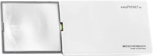 Eschenbach Optik easyPocket Lupe 6X mit LED-Beleuchtung - Lesehilfen & Vergrößerungshilfen, ultraflaches Design im Scheckkartenformat mit brillanter Abbildung und automatischer LED-Beleuchtung für optimale Sicht.