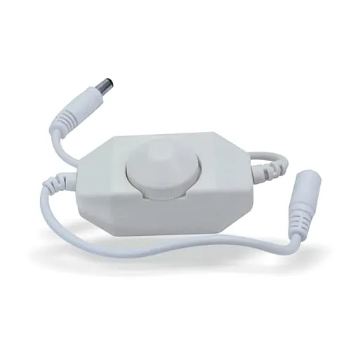 LED Dimmer für LED-Stripes DC 12V~24V max. 6A Regler mit Koax Steckerkupplung | Weiss
