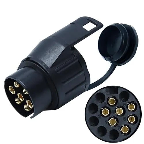 CCLIFE 7 auf 13-polig Adapter Stecker mit Dichtung, Universal für Anhänger 12 V Stromversorgung für KFZ Anhänger, Fahrradhänger, Hänger Adapter Stecker
