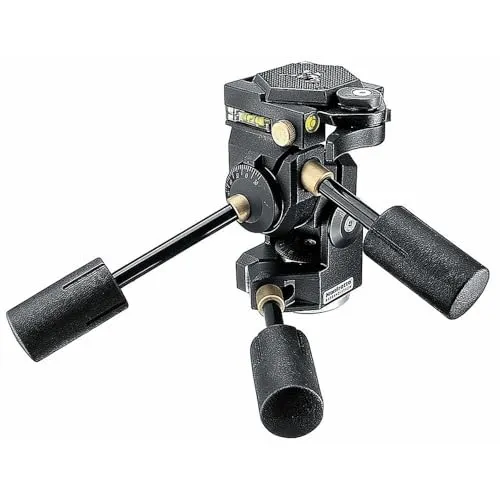 Manfrotto 3D Super Pro 3-Wege-Kopf - Stativköpfe mit präziser Bewegungssteuerung und Zusatzsicherung für maximale Sicherheit und Kontrolle bei der Fotografie. Tragkraft bis 12 kg, ideal für Content Creation.