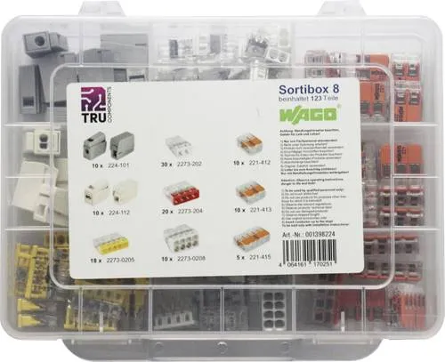 WAGO WA-741-884 Verbindungsklemmen-Sortiment 2.5-4 mm² - Kabelbinder, -klemmen & -clips: Flexibles Sortiment mit 20 Verbindungsklemmen für sichere und zuverlässige elektrische Verbindungen.