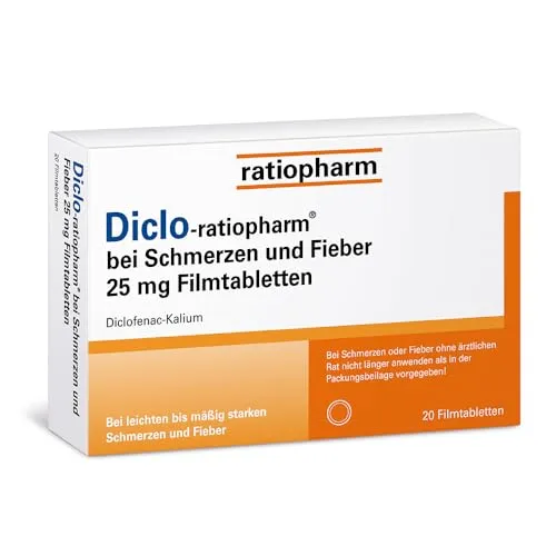 Diclo-Ratiopharm bei Schmerzen und Fieber 25 mg 20 ST