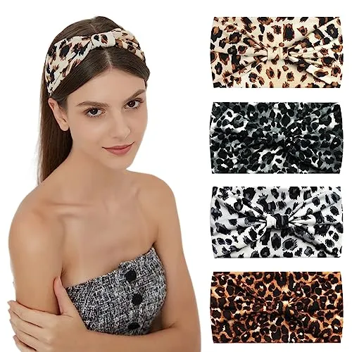 6Pcs Bandana Haarbänder Boho Haarschmuck Erwachsene Frauen Vintage breite Stirnbänder für Frauen Twist elastische Turban Anti-Rutsch-Haar-Schal