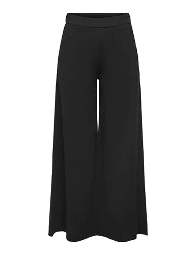 JdY Damen Hose - Weites Bein mit elastischem Bund - Damen-Hosen mit stylischem, ausgestelltem Schnitt und elastischem Taillenbund für optimalen Tragekomfort. Praktische Seitentaschen bieten zusätzlichen Komfort.
