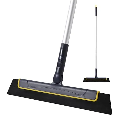 Yocada Bodenabzieher Besen, perfekt für Dusche, Badezimmer, Küche, Zuhause, Fliesen, Tierhaar, Marmor, Glas, Fenster, Wasserschaum, 96,5 cm lang, verstellbar, Abnehmbarer Griff, antistatisch