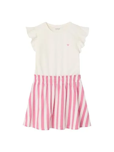 Vertbaudet Mädchen 2-in-1-Kleid rosa gestreift 98/104 in pink von Vertbaudet