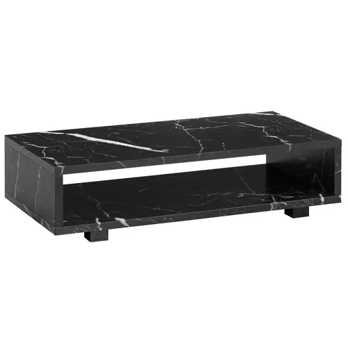 Livetastic Couchtisch in Schwarz mit Marmoroptik - Eleganter Couchtisch aus Holzwerkstoff, rechteckig (50x25x100 cm) mit praktischem Stauraum und einfachem Aufbau – perfekt für Ihr Wohnzimmer!