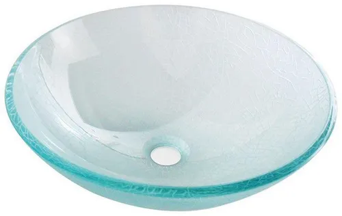 ICE Glaswaschtisch 42 cm - Transparentes Design für Ihr Badezimmer - Eleganter Aufsatzwaschtisch mit einem Durchmesser von 42 cm aus hochwertigem Glas. Ideal für moderne Bäder, schafft er stilvolle Gestaltungsmöglichkeiten und sorgt für ein harmonisches Ambiente.