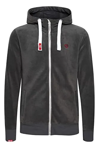 !Solid SDLoki Herren Sweatjacke Fleecejacke Jacke mit Kapuze Kordelzug Rippbündchen Reißverschluss Eingrifftaschen Regular fit, Größe:L, Farbe:Dark Grey (2890)