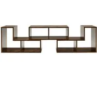 COSTWAY 3-teiliges Fernsehschrank Holz, frei kombinierbar - TV-Halterungen mit ausziehbarer Tischplatte von 134 bis 170 cm, ideal für Flachbildfernseher bis 65 Zoll und bietet viel Stauraum für Bücher und Dekoration.