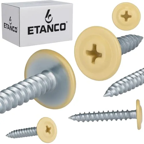 ETANCO GM-S Schrauben 4,2 x 50 mm - Verzinkt, universell einsetzbar - Hochwertige Befestigungselemente aus verzinktem Kohlenstoffstahl mit hervorragender Festigkeit. Ideal für Holz, Metall und Beton. Robuste Oberflächenhärtung für verbesserte Korrosionsbeständigkeit und langlebige Verbindungen.