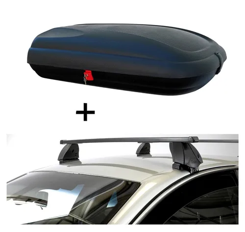 Dachbox BA320L carbonlook+Dachträger K1M für Mitsub L200/Triton V 4Tür ab15