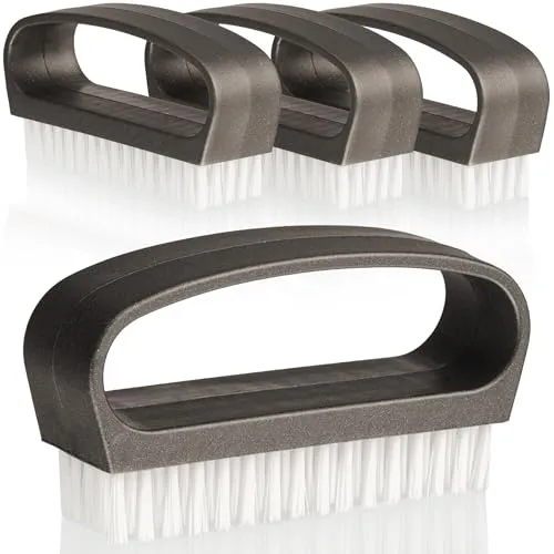 Hausfelder Handbürste mit Griff - Nagelbürste weich - Fingernagelbürste Handwaschbürste 4er Set (Weiß, weiche Borsten, 4er Set)