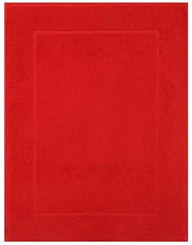 Betz Badvorleger Premium 50×70 cm – Badematte aus 100% Baumwolle (ca. 650 g/m²), saugstark & pflegeleicht, waschbar bis 60 °C, trocknergeeignet – beidseitig nutzbar Farbe rot