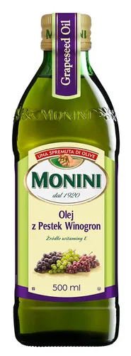 Monini Olej z pestek winogron 500 ml Monini Polska Sp.zo.o. 80110910