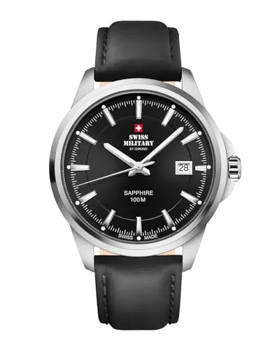 Swiss Military by Chrono Herren Armbanduhr SM34104.08 - Armbanduhren für Herren – Klassische Quarzuhr mit robustem Edelstahlgehäuse, 100m wasserdicht und 5 Jahre Garantie, ideal für jeden Anlass.