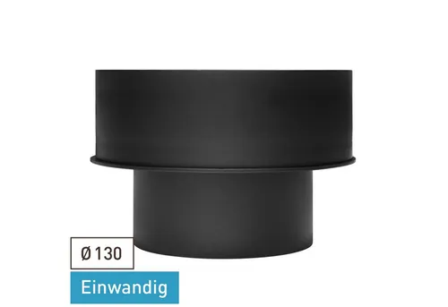 raik Rauchrohr-Erweiterung 130/180 mm - Kaminbesteck: Hochwertige Ofenrohr-Erweiterung aus 2 mm starkem Stahlblech, hitzebeständig und Made in Germany, ideal für eine sichere Verbindung zwischen Ofen und Schornstein.