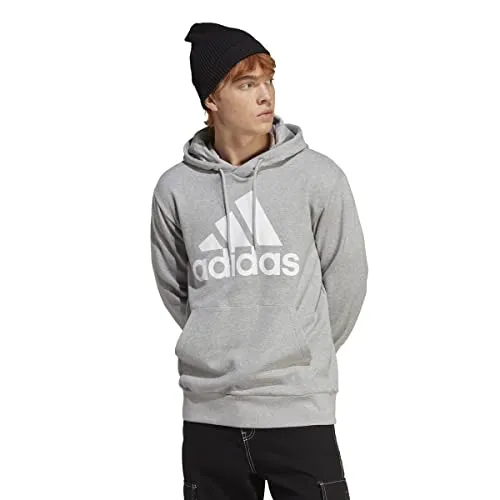 Adidas Herren Essentials French Terry Big Logo Hoodie, Medium Grey Heather, S