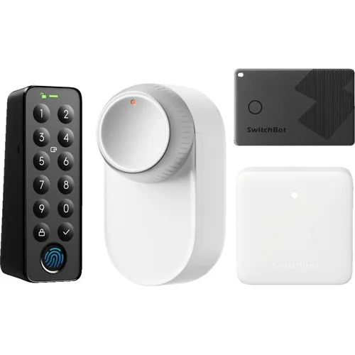 SWITCHBOT Smart-Lock-System Ultra Bundle weiß - Intelligentes Türschloss mit blitzschneller Entriegelung, mehreren Entsperrmethoden und militärischem Schutz. Ideal für Ihr smartes Zuhause.