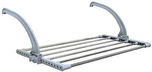 EYEPOWER Heizkörper Wäsche-Trockner 62 x 32 cm Balkon Wand-Trockner Edelstahl