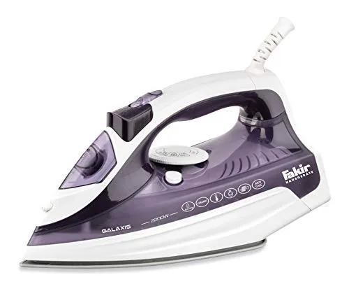 Fakir Dampfbügeleisen Galaxis Purple 2200 Watt - Bügeleisen mit 300 ml Wassertank und Anti-Kalk-System für langanhaltende Leistung und optimale Bügelergebnisse.