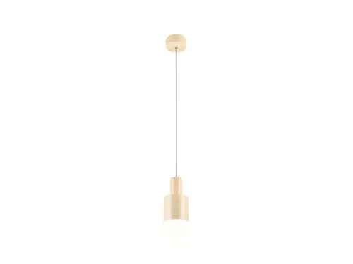 meineWunschleuchte Kleine Retro Pendelleuchte mit Metall Lampenschirm Beige Ø 12cm