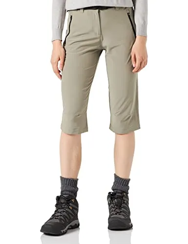 CMP Damen Trekking 3/4 Shorts – Beige, Größe M - Sportliche 3/4 Shorts für Damen mit Sonnenschutz, ideal für Outdoor-Aktivitäten im Sommer.