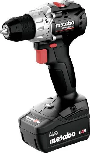 Metabo Akku Bohrschrauber BS 18 BL BlackEdition 18V - Kraftvoller Akku-Bohrschrauber mit 4,0 Ah LiPOWER Akku und praktischem Ladegerät. Ideal für vielseitige Anwendungen, handlich und mit integriertem LED-Arbeitslicht für optimale Sicht.