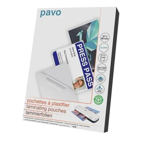 Laminierfolientasche, 67 x 99 mm, glänzend, 250 mic pavo 8005994 | 8717448005994