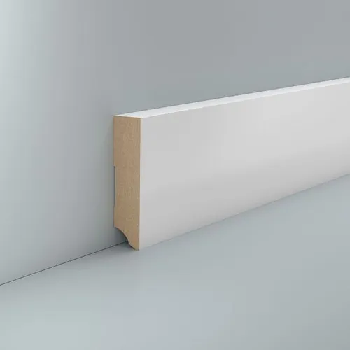 MDF Sockelleiste weiß 19 x 80 Foliert RAL 9016 Fußleiste Modell Heidenroth