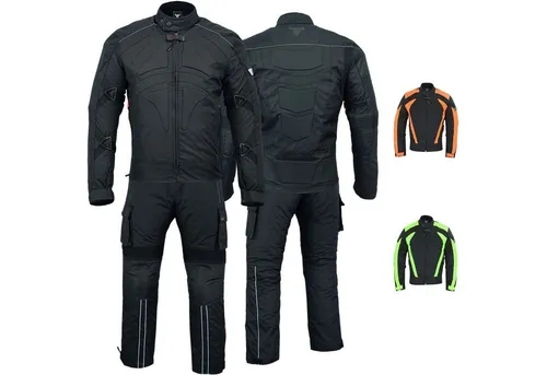 BULLDT Herren Motorradkombi mit CE-Protektoren - Motorradkombination mit winddichtem Design und 9 Taschen für optimalen Komfort. Aus 4 Schichten gefertigt, bietet sie herausnehmbare Protektoren für maximale Sicherheit bei jeder Fahrt.