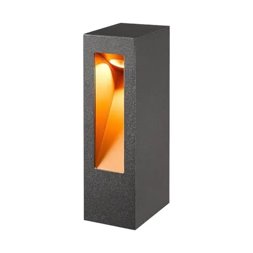 Lucande LED Wegeleuchte Sockelleuchte 25 cm - Anthrazit mit IP54 Schutz - Hochwertige Wegeleuchte aus robustem Aluminiumdruckguss, ideal für Garten und Hauseingang. Mit edlem, blendfreiem Lichtauslass in mattgold und IP54 Schutz für optimale Sicherheit im Außenbereich.