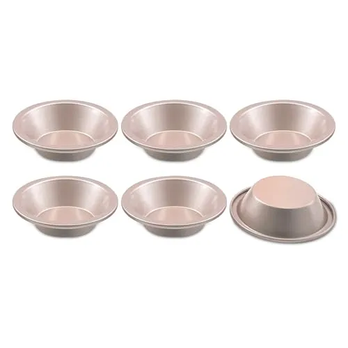 Antihaft Backform Hamburger Form Muffinförmchen Eier Tarteform Backgeschirr für Hamburger Brötchen Popover Muffin Cupcake Pudding Mousse Gelee usw Runder Schalen Carbonstahl 6 teiliges Set 10cm