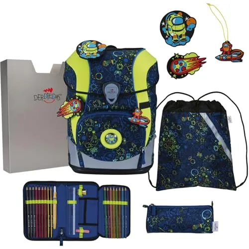 DerDieDas Schulranzen Set 5-TLG. ErgoFlex Tiny Neon Crazy