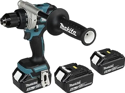 Makita DDF 486 RT3J Akku Bohrschrauber 18 V - Akkuschrauber mit 130 Nm und Brushless-Technologie, inklusive 3x 5,0 Ah Akkus und Ladegerät – perfekt für anspruchsvolle Projekte!
