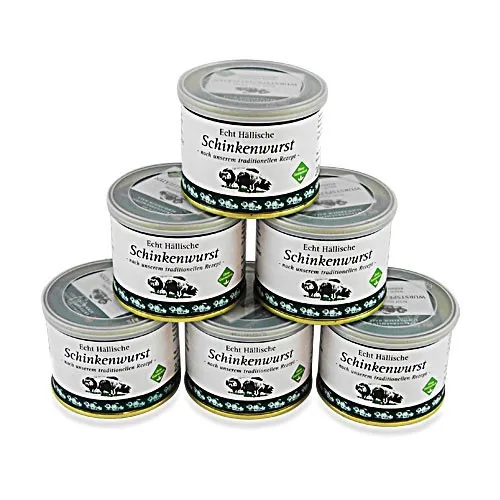  Echt Hällische Schinkenwurst von der BESH 6er Pack (6 Dosen à 200 g 21,66€/1kg