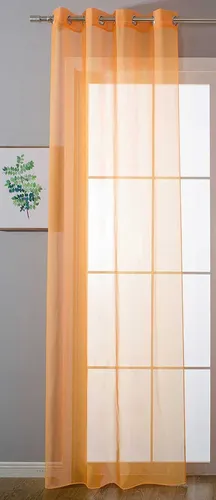 Ösenvorhang Transparent »Uni« Gardine Vorhang Bleiband HxB 175x140 cm Orange