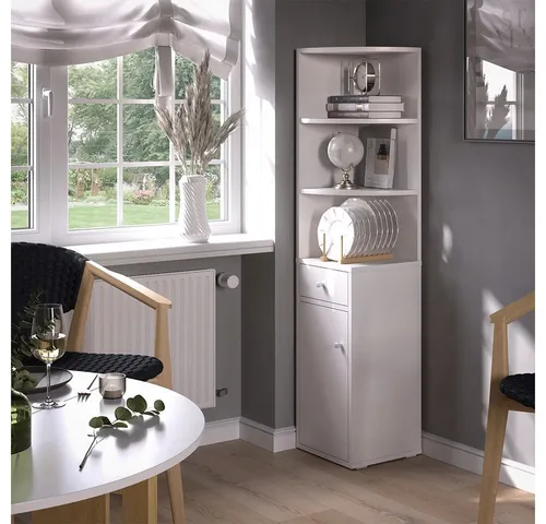 Produktbild Vicco Eckregal Larry, Weiß, 30 x 135.5 cm