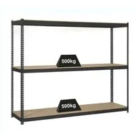 PROREGAL Schwerlastregal Wood Beast Three 200x210x45 cm, 500 kg Fachlast - Robustes Schwerlastregal für Werkstatt und Lager mit 3 Ebenen und verstellbaren Fachböden, ideal für hohe Traglasten von bis zu 500 kg pro Ebene.