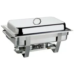 APS Chafing Dish Chef 9 L, Edelstahl - Sonstige Gastronomieartikel, ideal zum Warmhalten und Servieren von Speisen bei Buffets, mit langlebigem Edelstahl und ergonomischen, hitzeisolierten Griffen für einfache Handhabung.