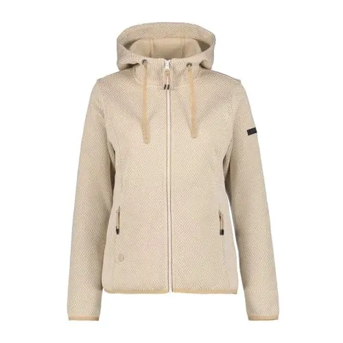 ICEPEAK AUEN Midlayer - Damen Strickjacke, cement 030 (L) - Funktionsjacken für Damen, ideal für Outdoor-Aktivitäten und bietet hervorragende Wärmeisolierung bei geringem Gewicht.