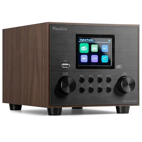 Audizio Vieste - DAB Radio mit Bluetooth und 60 Watt Lautsprechern - Radios mit beeindruckendem Sound: Der integrierte Subwoofer und 60 Watt Leistung sorgen für voluminösen Klang. Genießen Sie DAB+ und FM-Radio mit 20 Speicherplätzen und praktischer Weckerfunktion.