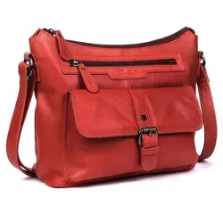 Benthill Damen Handtasche Leder – Vintage Umhängetasche aus hochwertigem Echtleder – Rot - Elegante Damen-Handtasche aus natürlichem Rindsleder mit viel Stauraum. Ideal für den Alltag, stilvoll und robust. Perfekt als Geschenk für besondere Anlässe.