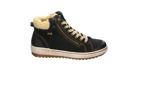 Winterboots REMONTE Damen Gr. 43 - Sportliche Schnürboots mit Tex-Ausstattung - Wanderschuhe, REMONTE Winterboots aus Leder und Fellimitat, atmungsaktiv und wasserabweisend, ideal für kalte Tage mit warmem Innenfutter und herausnehmbaren Innensohlen.