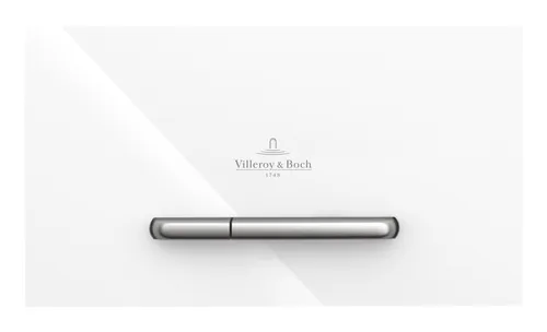 Villeroy & Boch Viconnect Betätigungsplatte 300G - Sanitärinstallation mit hochwertiger Sicherheitsglas-Oberfläche und stilvollen Metalltasten in Edelstahl-Optik für ein modernes Badezimmerdesign.