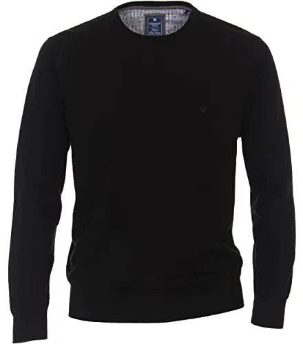 Redmond Herren Pullover mit Rundhals-Ausschnitt, 5XL, Schwarz - Bequemer Herren Pullover in 5XL, perfekt für entspannte Tage. Mit Bündchen und Logo, bietet er Stil und Komfort.