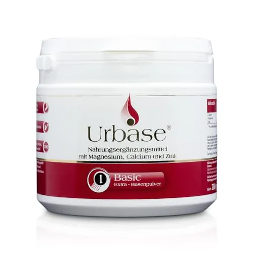 Laetitia Original Urbase I Basic Extra Basenmineralpulver: Nahrungsergänzungsmittel mit Magnesium, Calcium, Zink, Kieselerde – Basenfasten neutralisiert & gleicht Säuren aus – vegan, 200g Dose
